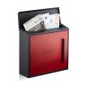 Mailbox 33x35x12.5cm., black/red