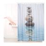 Shower curtain 180x180x0.1cm., brown/light blue/white