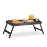 Foldable bed tray 22x61.5x30cm., dark brown