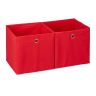 Set of 2 folding boxes 30x30x30cm., red
