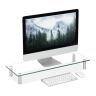 Podstawka pod monitor przezroczysta 70x24cm, kolor srebrny
