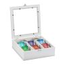 Tea bag organizer 8x25x25.5cm., white/silver color
