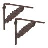 Set of 2 wall planter holders 19x4x21cm, brown