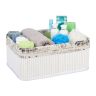 Storage box 16.5x38x28.5cm., cream/white/black