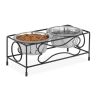 Bowls with stand 13.5x36x17.5cm., black/silver color