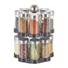 Spice rack with 16 clear glasses 25x17.5cm., black/silver color