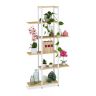 Flower stand with 6 shelves 150x78x24cm., light brown/white