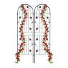 Set of 2 garden grills 180x50x1.5cm, black