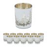 Set of 12 candlesticks 8.5x7cm., white/gold color