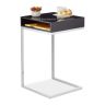 Side table with shelf 63x37x38cm., silver/black