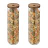 Set of 2 transparent containers for bulk products 31x8.5cm, 1.5L, light brown