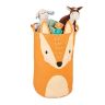 Foldable bag 41x44x40cm., orange/cream/black