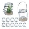 Set of 12 transparent candlesticks 9.5x8cm., black color