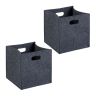 Set of 2 folding boxes 30x30x30cm., gray