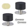 Set of 2 rubber door stops, black