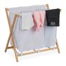 Laundry basket 71x74x42cm, 38L., white/light brown