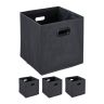 Set of 4 folding boxes 32x33x33cm., dark gray