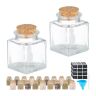 Set of 20 transparent spice jars 6x4.5x4.5cm., light brown