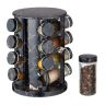 Spice rack with 16 clear glasses 27.5x19cm., black/copper color