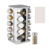 Spice rack with 20 transparent glasses 33.5x20x20cm., silver color