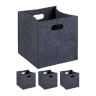 Set of 4 foldable boxes 30x30x30cm., dark gray