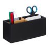 Organizer na przybory do pisania 8x21x9 cm, czarny/jasnobrązowy