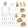 Set of 20 transparent liquid and bulk food spice organizers 9x5cm., light brown