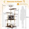 Scratching post 179x60x60cm., beige/brown color