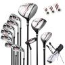 Zestaw 14 kijów golfowych z torbami, różne kolory