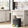 Two-compartment trash can, black
