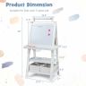 Double-sided drawing board 59x50x117cm., white/black