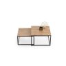 Stolik kawowy Twin 70x70x42cm / 60x60x36 cm, kolor naturalnego drewna