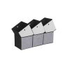 Storage boxes 30x30x30 cm., 6 pcs., gray/black