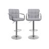 Bar stools with armrests 2 pcs gray