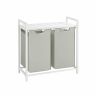 Laundry basket with shelf 46L., white/gray