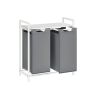 Laundry basket with shelf 46L., white/gray