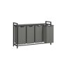 Laundry basket with shelf 140L., gray/black