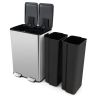 Trash can 48x38x67cm., silver/black
