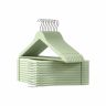 Wooden clothes hangers 20 pcs. light green-silver color