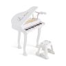 Children's toy piano with chair, white