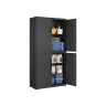SONGMICS OMC016B01 Szafka na dokumenty, 4 drzwi, 5 półek, czarna, 40 × 80 × 180 cm