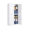 SONGMICS OMC016G01 Szafka na dokumenty, 4 drzwi, 5 półek, biała, 40 × 80 × 180 cm