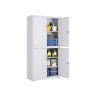 SONGMICS OMC016G01 Szafka na dokumenty, 4 drzwi, 5 półek, szara, 40 × 80 × 180 cm