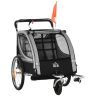 Bicycle trailer for children Homcom 142x75x101cm., black/gray