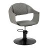 Fotel barberski ergonomiczny Hair System Halo, szary, hydrauliczny, wysokość 40-50 cm