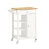 Kitchen cabinet on wheels 68x40x86cm., white/light brown