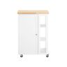 Kitchen cabinet on wheels 60x40x90cm., white/light brown
