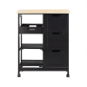 Kitchen trolley 67x37x84.5cm., black/light brown