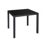 Stolik tarasowy z czarnym szklanym blatem 85x85x73cm