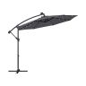 Parasol Ø 300 cm z 32 diodami LED, zasilany energią słoneczną